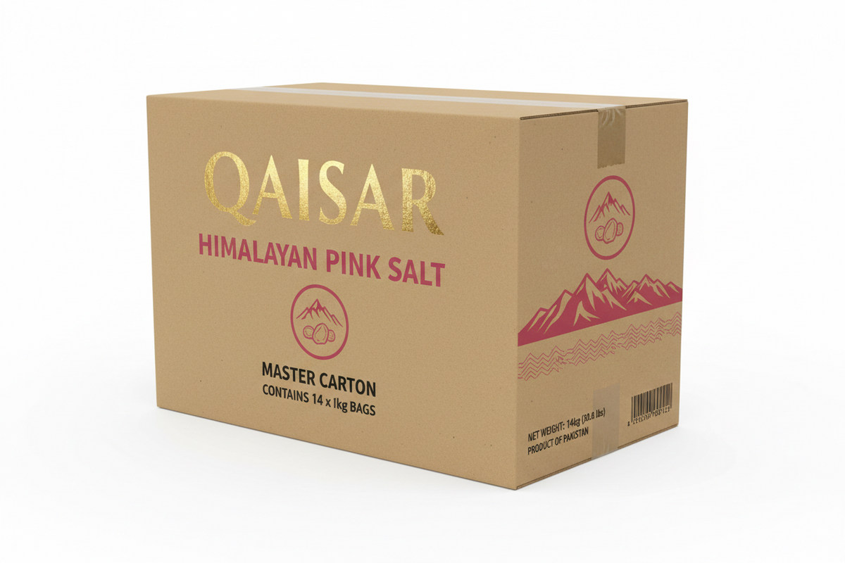 Qaisar Himalayan Pink Salt 1kg — 14 Pack